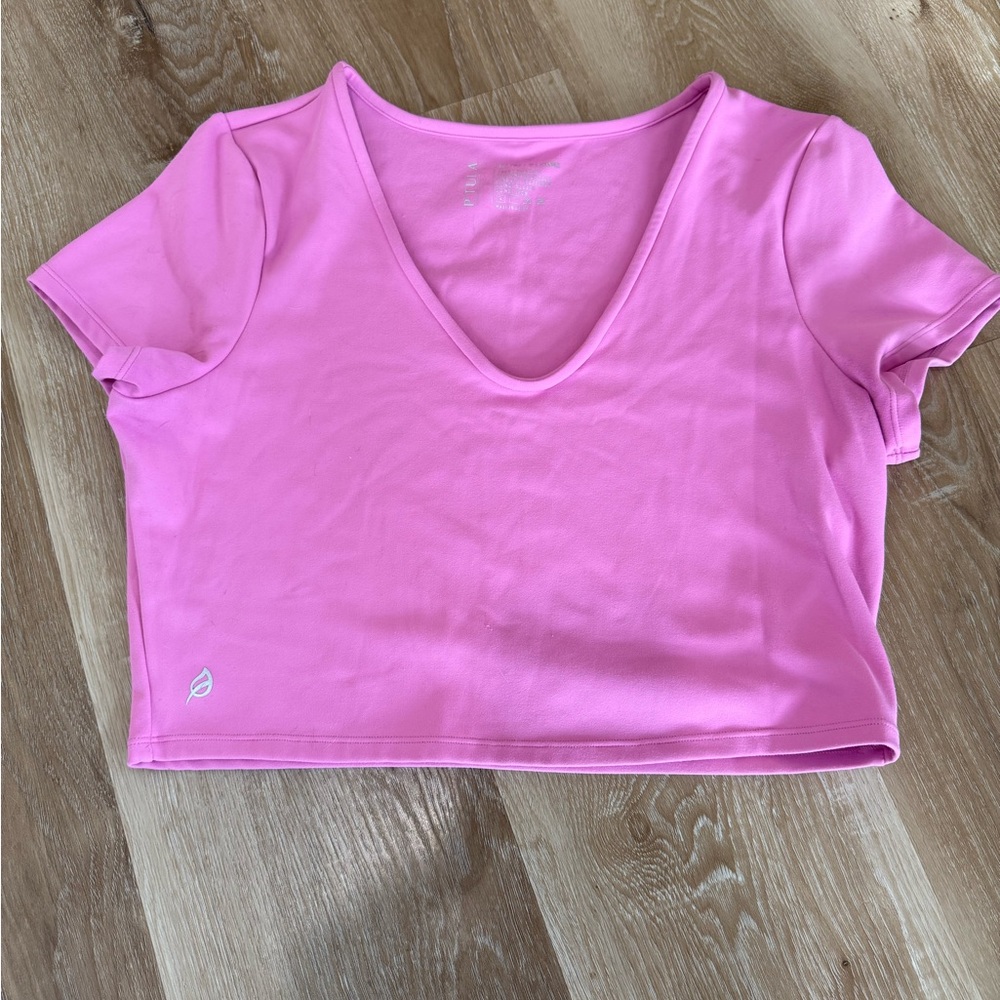 P’tula Light Pink V-Neck Crop Top